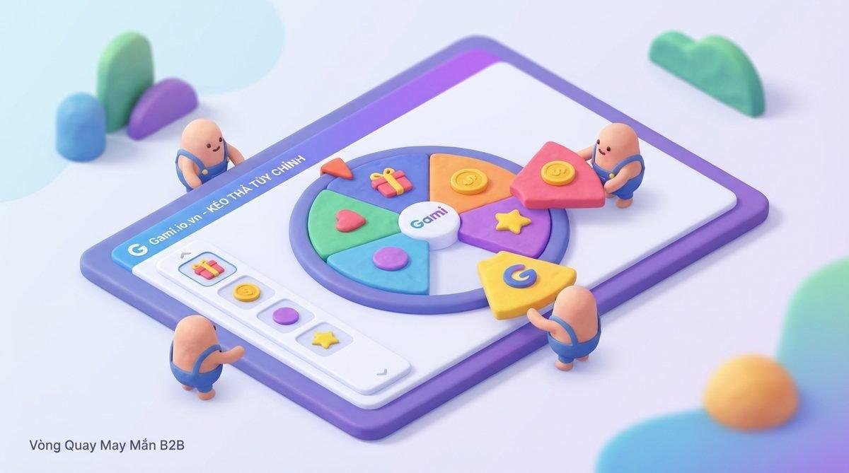 Tùy chỉnh dễ dàng chiến dịch Vòng Quay May Mắn B2B với Gami.io.vn