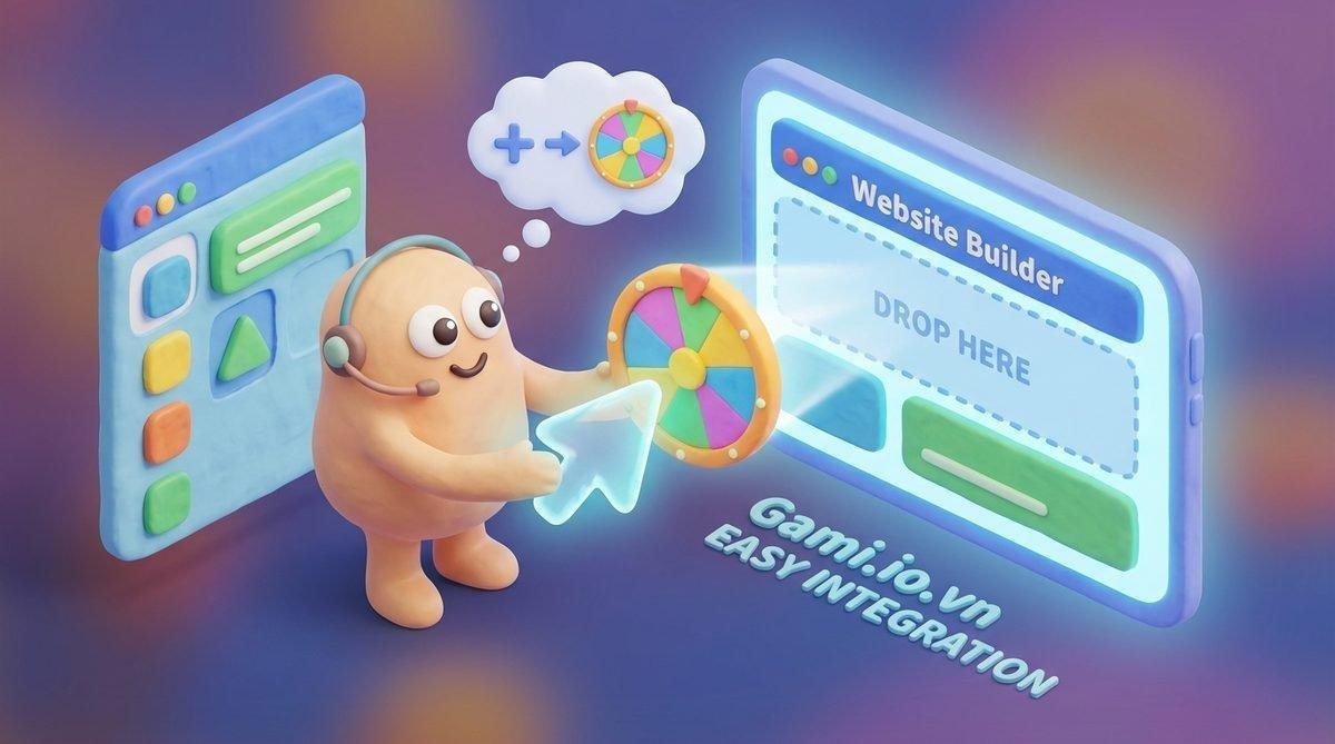 Quy trình tích hợp vòng quay may mắn đơn giản vào website và landing page cùng Gami.io.vn