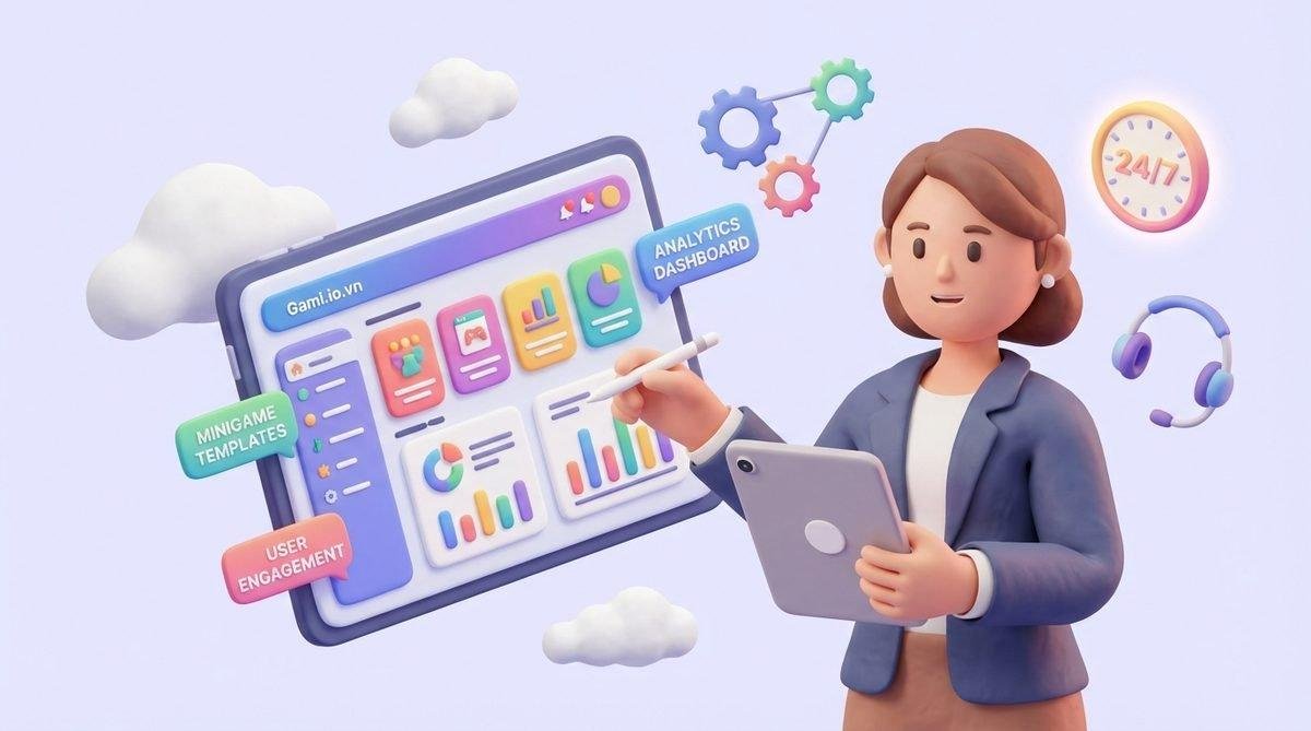 Giao diện quản lý Minigame Sự Kiện của nền tảng Gami.io.vn dễ sử dụng và hiệu quả.