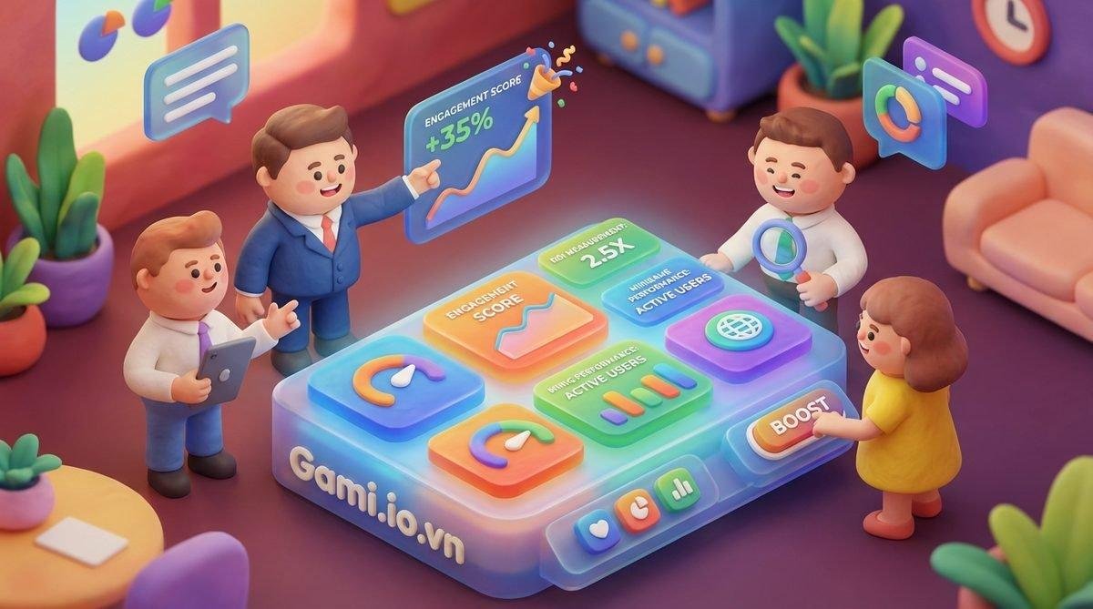 Nền tảng Gami.io.vn hiển thị hiệu quả ROI Minigame Sự Kiện trực quan.